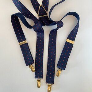 Vintage X-Back Braces - Suspenders in Navy Blue